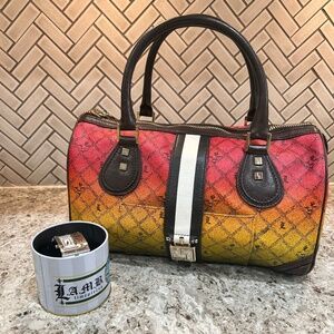 L.A.M.B. by Gwen Stefani Rasta Speedy Satchel Luxury Vintage Handbag And Watch